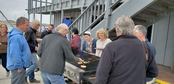 Wednesday burger night potluck at the grill