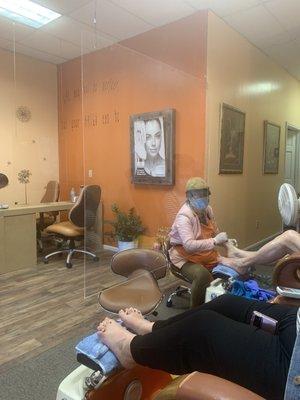 Plexiglass and Pedicures!!