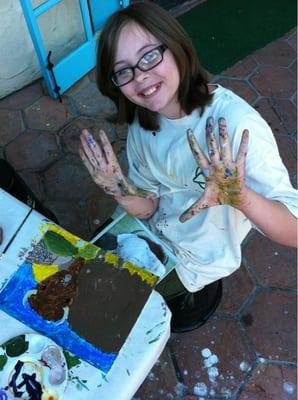 Having a great time with painting and creativity.