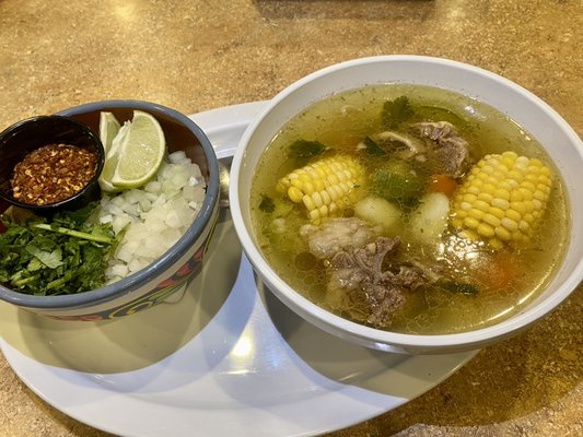 Caldo de res , beef rib soup