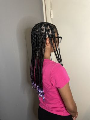 Knotless Box Braids, natural hair only