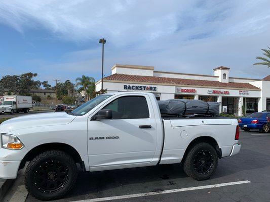 Thule Tepui RTT on a Custom Yakima Bed Rack.