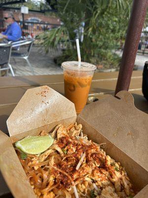 pad thai and thai iced tea