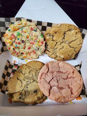 Fruity Pebbles, S'mores, Cookies and Cream, and Strawberry Shortcake