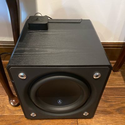 JL Audio sub with wireless Subwoofer Kit.