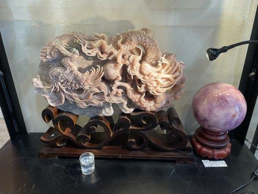 Rhodonite carving