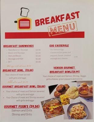 Breakfast menu (back)