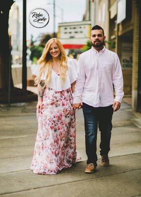 A happy couple in downtown high point