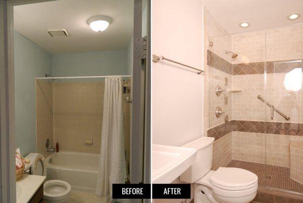 Bathroom before and after