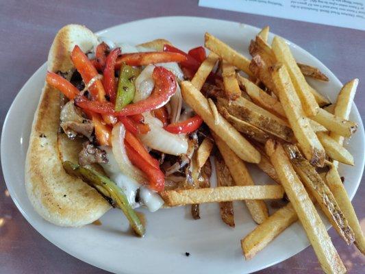 Our Philly Cheese Steak Sandwich and homemade fries is another one of our loved specials.