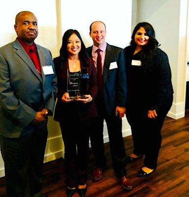 M.S. Domingo Law Group receiving CCCBA's Platinum Diversity Award 2018 for commitment to diversity and inclusion in the legal profession