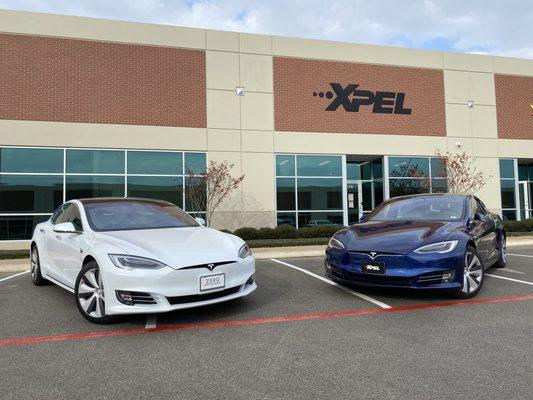 Two Tesla Model S with XPEL ULTIMATE PLUS paint protection film.