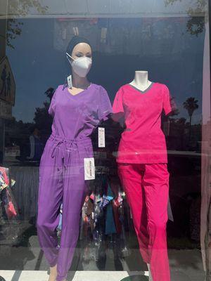 Barco Women's Scrubs by Skechers on the left, Matrix Women's Scrubs by Maevn on the right. Multiple colors and sizes available for both.