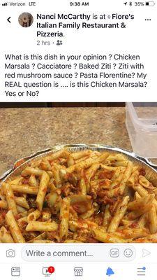 Picture speaks for itself. It's clearly NOT chicken Marsala !