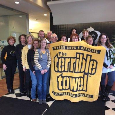 Let's go Steelers celebration with the CSC team in 2016