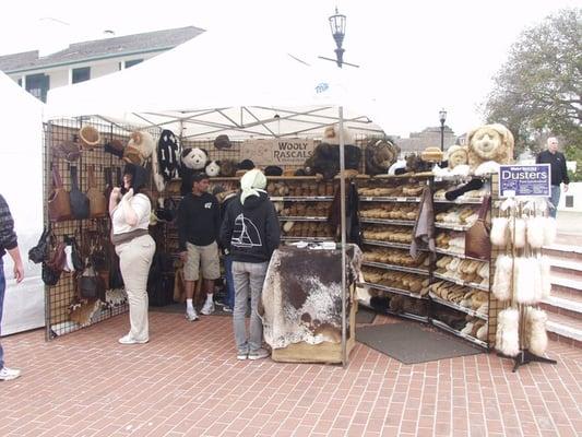 One of the fairs at the Monterey Plaza. This is our arts and crafts booth, and how we set it up...usually.