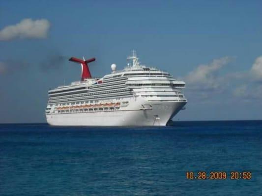 View of our ship in cozumel..beautiful water