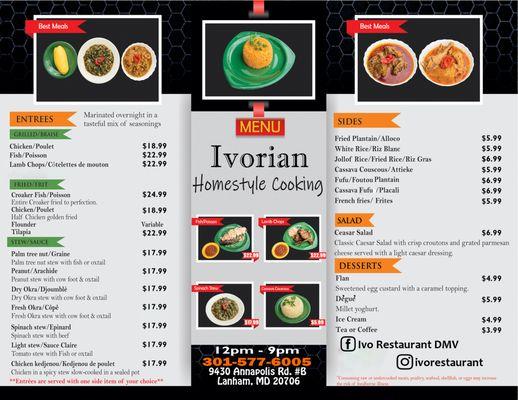 Menu front