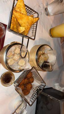 Apps: Crab Rangoon, Shumai, Hush Puppies, Pan Fried Dumplingsdumplings