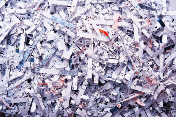 Shredded bits of paper