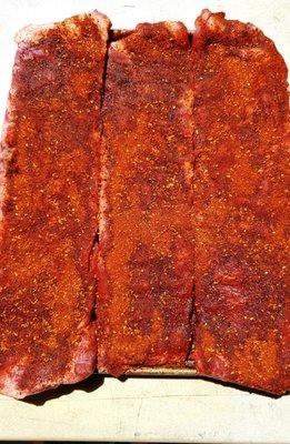 BBQ Rib Rub - Seasoned Raw Ribs