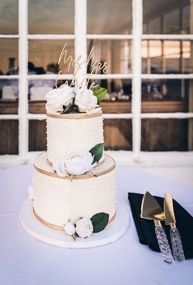 Our beautiful red velvet wedding cake courtesy of AndreaMarie Bakes!!