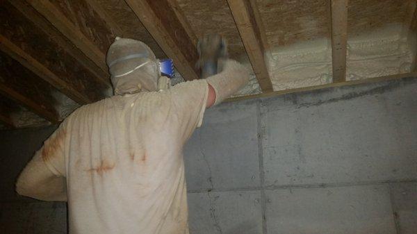 Closed Cell Spray Foam being installed