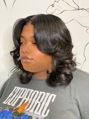 Wash, Blowdry, Press, Curl