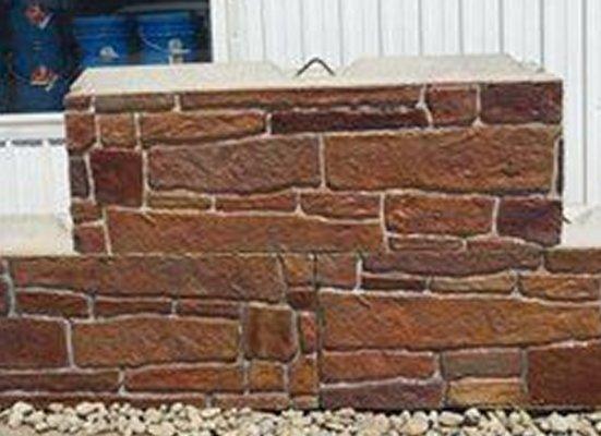 Precast concrete retaining wall block - plain and decorative - (unstained)