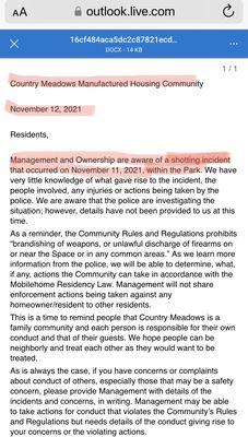 The gun shooting email Country Meadows sent. Cleaning their hands...