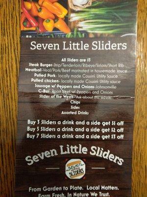 The seven little menu!