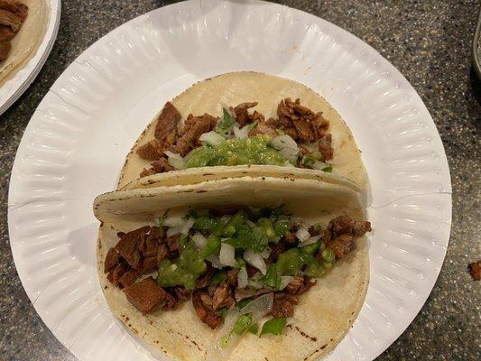 Carne asada grilled and chopped with all the fixings