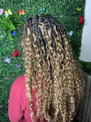 Goddess knotless braid