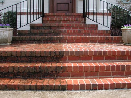 This brick cleaned up nice! Give us a call to make your brick look new!