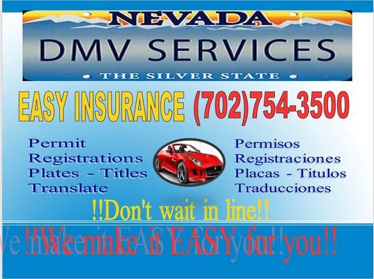 Now providing DMV SERVICE'S for your auto needs!!Call us Today!!