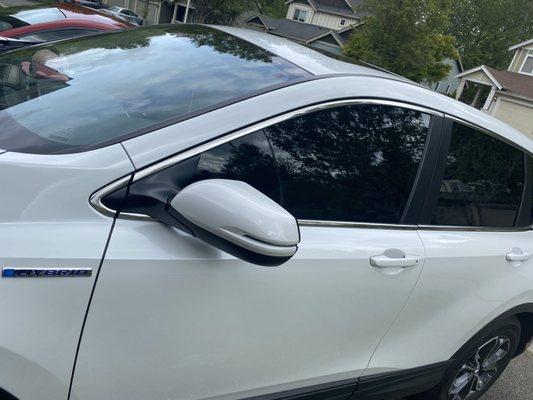 Wife's car front windows done  25% tint