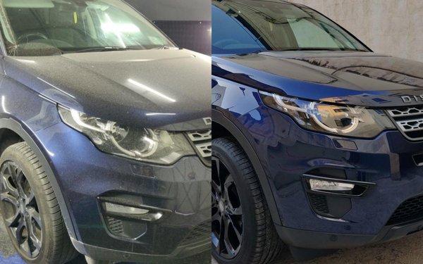 Before and After of our 3 stage paint correction detail. Includes wash, claybar, wax/polish with tire dressing. Showroom quality standard!