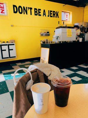 Latte and cold brew