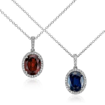 Ruby and Sapphire diamond Pendants