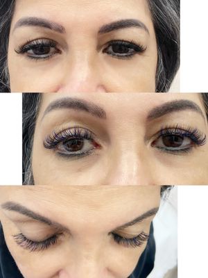 Hybrid set / color lashes