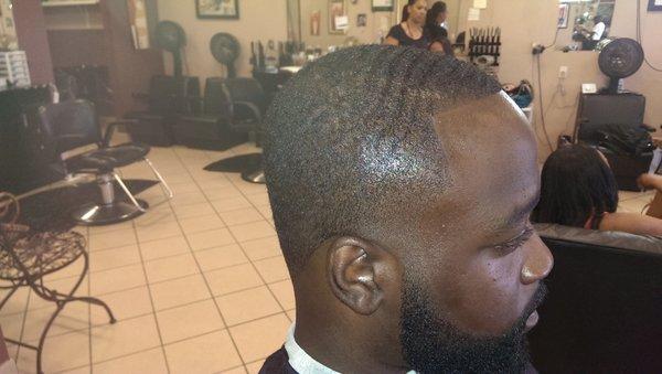 wave length bald taper with Crisp beard line and trim