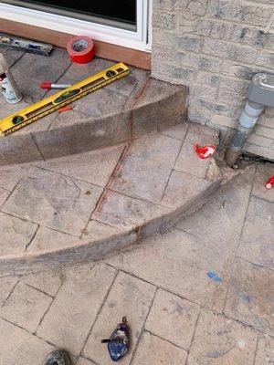 Stair Cut For Deck Cabinet and BBQ Layout By Halwey Coring INC.