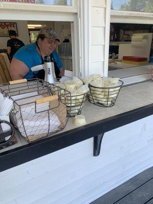 nothing like mayo/tartar sauce sitting out on the counter in the heat?  Could easily ruin someone's vacation.