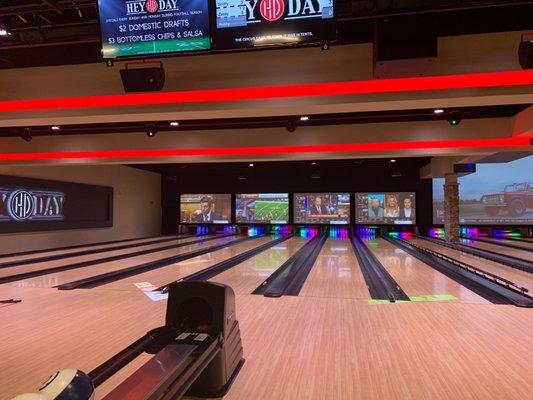 Downstairs bowling.