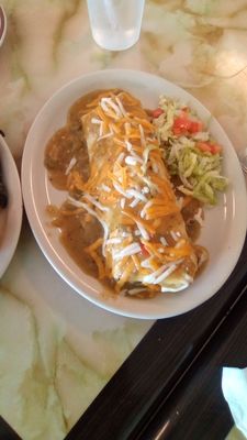 El Charro's smothered green Chile burrito. Pretty good but not quite elite.