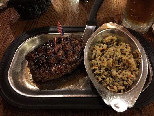 Buffalo steak and rice