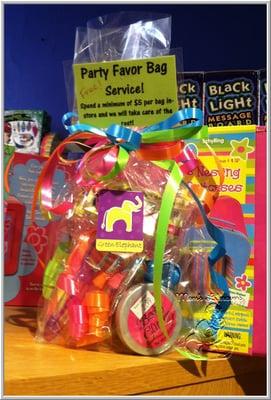 Green Elephant Toys offers a party favor bag service - definitely a Mom's Lifesaver!