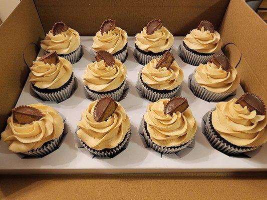 Specialty cupcakes (chocolate with peanut butter buttercream)