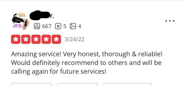 Yelp hides a lot of my reviews, but I get them none the less.