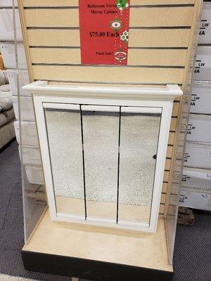 Tri-view bathroom mirror on sale at our 8125 Meadow Leaf Dr. #HabitatHomeCenter. $75.00 each until Sat. Jan. 12th.